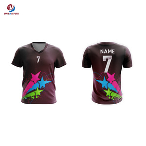 Maglietta da pallavolo a maniche corte personalizzata per ragazze all'ingrosso maglietta da pallavolo con scollo a v stampata per <span class=keywords><strong>club</strong></span> - Product Image 2