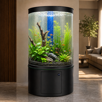 Aquarium cylindrique en verre sur mesure de 300-900L avec filtre à fond et meuble rond pour aquarium, idéal pour la maison et le bureau