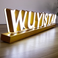 Enseigne avec logo lumineux personnalisé mini enseignes lumineuses en acrylique 3d rétroéclairées à l'avant Enseigne de table à LED
