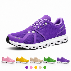 Chaussures de marche respirantes et légères, style printemps, baskets décontractées en maille à lacets, bout rond, semelle intermédiaire en EVA, semelle extérieure en caoutchouc, logo personnalisé - Product Image 1