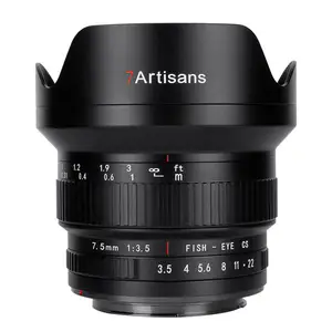 Artesãos 7.5mm F3.5 grande angular Manual Focus APS-C DSLR SLR Lente de câmera para Canon EF-S T3I 77D 80D Nikon F D7500 D90