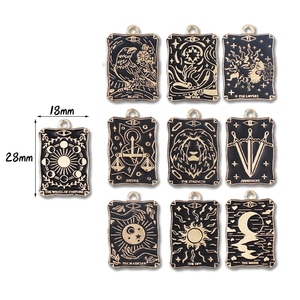 Ciondoli in lega di smalto tarocchi Charm rettangolo alla rinfusa per la creazione di gioielli - Product Image 1