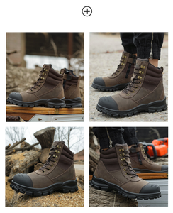 ユニセックススチールトースチールインソール安全靴マーティンブーツアンチスリップパンクプルーフヘビーデューティーワークシューズ男性用ハイトップブーツ - Product Image 5