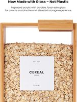 Conteneur de stockage alimentaire en bambou, distributeur de nourriture sèche, design facile à nettoyer, grain de bambou naturel, capacité de 1 à 3 L, préservation de la fraîcheur
