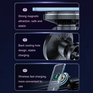 Nuevo Cargador Magnético para Auto M2, <span class=keywords><strong>Carga</strong></span> Inalámbrica Rápida, Soporte para Teléfono Móvil con Luz Ambiental LED, Cargador para Auto - Product Image 5