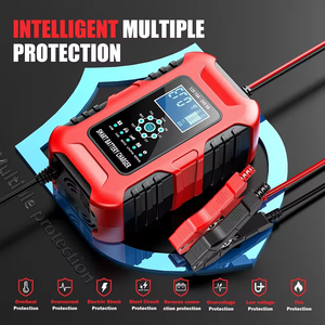 FOXSUR 12V 10A 24V 5A 7-stage Lead Acid AGM LiFePo4 Motorcycle Car Lithium Battery Digital LCD Large Display Automatic Charger - Product Image 2
