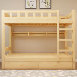 Literas de madera maciza de doble capa, estilo minimalista, cama de dormitorio para niños - Product Image 4