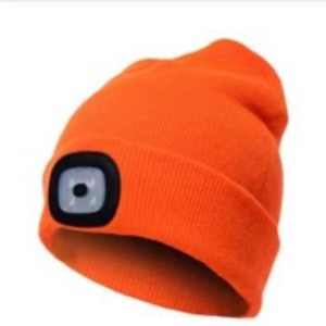 Rechargeable LED <b>Beanie</b> Hat with 4 Bright Lights and USB Charging, Warm Knitted Headlamp Cap for Outdoor Gifts - Product Image 3