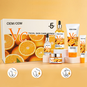 Ensemble de soins de la peau à la vitamine C personnalisé nettoyant en profondeur crème pour le visage crème hydratante anti-rides kit de soins du visage boîte-cadeau - Product Image 5