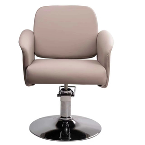 Stylish High Quality Iron Barber Chair Hydraulic Pump Height-Adjustable Swivel <b>Reclining</b> Gold Base Modern Design Commercial Use - Product Image 4