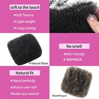 Cheveux Afro Kinky Bouclés en Vrac 4C, Cheveux Humains Vierges, Extensions de Dreadlocks, Matière Première pour la Réparation de Locs et Tresses Afro