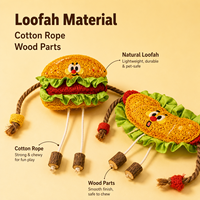 Lot de jouets interactifs pour chat en forme de hamburger et hot-dog, en fibres naturelles, vente en gros