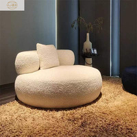 Canapé individuel moderne en fausse fourrure de mouton crème, grand fauteuil blanc décontracté pour salon, chambre à coucher, hôtels tendance sur internet
