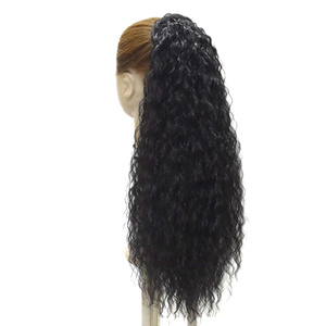 Nouveautés : Queue de cheval synthétique ondulée en fibre de maïs, extension de cheveux bouclés, postiche à enrouler pour femmes noires - Product Image 4