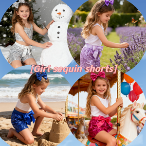Toddler Baby Girl Sparkle <strong>Sequin</strong> Bloomers <strong>Shorts</strong> <strong>Kids</strong> Girls Cute Summer Mid Waist Glitter Clubwear Loose Dance <strong>Shorts</strong> with Bow - Product Image 1