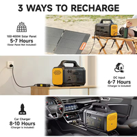 Batterie de stockage portable au lithium-fer XHY personnalisable tout-en-un 300W 600W 1000W rechargeable, adaptable aux panneaux solaires