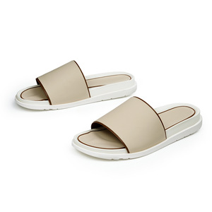 Chaussons en cuir - Sandales compensées d'été, tongs décontractées en cuir, chaussures à enfiler pour hommes durables et respirantes - Product Image 1