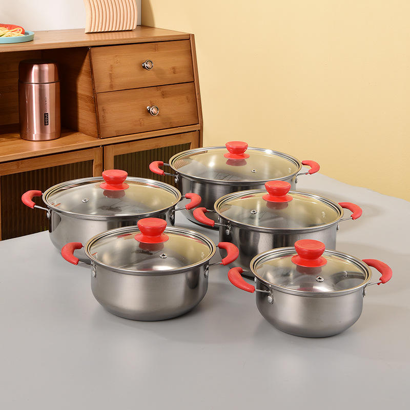 Poignée rouge - 16-24 cm - Ensemble de 5 pièces - 8 ensembles/boîte