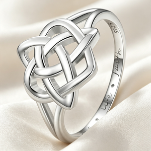 Personalized Custom 925 Sterling Silver Rhodium Plated Trendy Celtic Heart Knot <b>Ring</b> Comfortable Wear Tarnish Resistant Wedding - Product Image 6