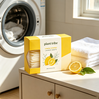 Feuilles de lessive parfumées au citron, ultra-fines, portables, élimination des taches tenaces, parfum frais d'agrumes longue durée