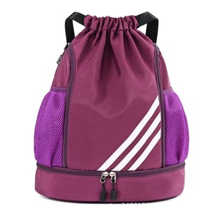 Unisex Geometric Pattern <b>Drawstring</b> <b>Backpack</b> Mesh Side Pockets Zipper Compartment Breathable Polyester Waterproof 20-35L Gym Bag - Product Image 6