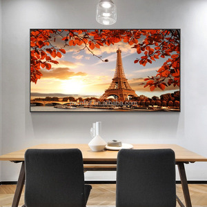 Stampa personalizzata in rilievo <span class=keywords><strong>Paris</strong></span> Travel France tela da parete arte stampa 3d pannello di servizio da parete decorativo per la camera da letto decorazioni per la casa - Product Image 3