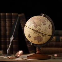 Mapa del mundo de oficina de madera maciza Retro de estilo europeo, muebles para el hogar, decoración de habitación con letras artesanales, modelo en inglés