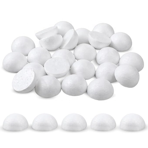 <span class=keywords><strong>Boules</strong></span> de mousse pour l'artisanat, fleurs artificielles blanches demi-rondes, fournitures en polystyrène de forme hémisphérique - Product Image 4