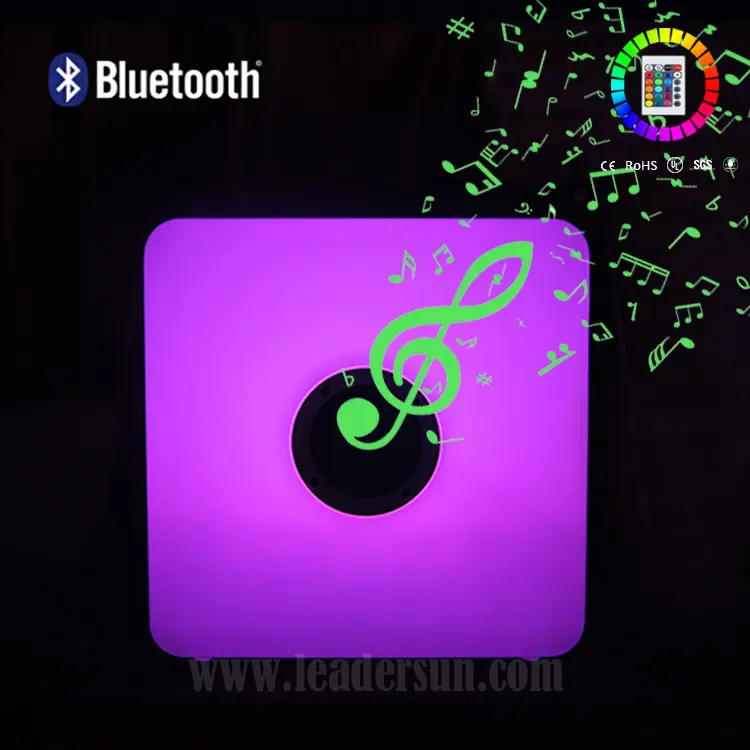 원격 제어 휴대용 충전식 블루투스 스피커 오디오 테이블 조명 방 장식을위한 다채로운 LED 야간 조명