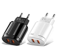Chargeur rapide double port 2.4A, cube de prise, 2 USB, adaptateur secteur pour la maison et les voyages, chargeur mural USB intelligent 10W, prise EU US UK