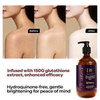 Crème et Lotion Corporelle Éclaircissante Végétalienne OEM ODM 500ml, Forte Action Blanchissante au Glutathion, Éliminateur de Taches Brunes, Éclaircissement des Genoux Sombres