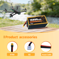 Lipo Drone Pil Yüksek Kapasiteli Yüksek Deşarj Oranlı 6S 22.8V 16800mAh 100C 10 İnç 12 İnç FPV İHA'lar ve RC Oyuncak Arabalar için