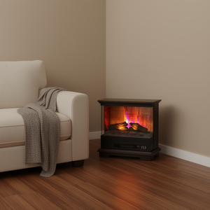 Caminetto Elettrico 26 Pollici 1400W con Fiamma Multicolore, Autoportante, Struttura in Legno, Apparecchio di Riscaldamento Domestico - Product Image 2