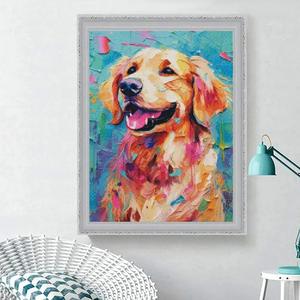 Vente en gros 5D Diamant Peinture Art Kit Coloré Animal Chien Décoration Murale Maison DIY <span class=keywords><strong>Dubin</strong></span> Corky Chien Peinture Diamant Salon - Product Image 3