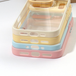 Kẹo Màu Bumper Trong Suốt Cover Quay Lại Điện Thoại Shell Trường Hợp Đối Với Apple iPhone 11 12 13 14 15 16 17 Không Khí Pro Max - Product Image 3