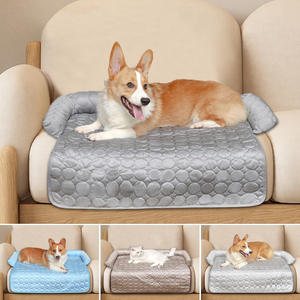 ที่นอนสัตว์เลี้ยงผ้าไหมน้ำแข็ง แผ่นรองเย็นสำหรับฤดูร้อน ป้องกันรอยขีดข่วน แผ่นรองเย็นสำหรับสุนัขและแมว แผ่นรองกันลื่น รองรับคาง สำหรับสุนัขพันธุ์เล็ก <span class=keywords><strong>ลูก</strong></span>สุนัข <span class=keywords><strong>ลูก</strong></span>แมว - Product Image 2