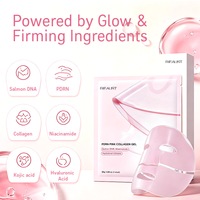 Masque facial éclaircissant et réparateur OEM à l'acide kojique, ADN de saumon PDRN, niacinamide et collagène, masque peel-off changeant de couleur, marque privée