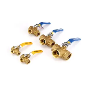 T/L Loại Brass 3 Way Van Cổng Ba Way Van Bi DN15 DN15 DN25