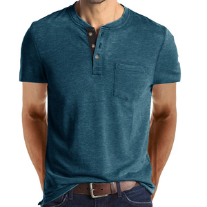 Camiseta Henley de Manga Corta para Hombre, Nueva Colección Verano 2026, Ropa Masculina al por Mayor - Product Image 4