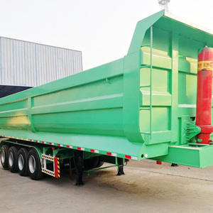 80T 4-Axis U-Shaped Steel Semi-<b>Trailer</b> Ultra Heavy Hydraulic Dump Truck with Wear-Resistant Cargo <b>Box</b> - Product Image 2