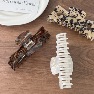 Pince à <span class=keywords><strong>cheveux</strong></span> surdimensionnée en acrylique avec nœud, creuse, style français, pour l'arrière de la tête, type pince requin - Product Image 2