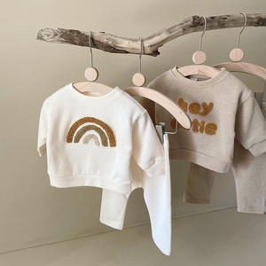 Set 2 Pezzi <span class=keywords><strong>Abbigliamento</strong></span> per Bambino in Misto Cotone Completo Sportivo Largo Primaverile Maglione e Pantaloni Tuta per Bambini - Product Image 2