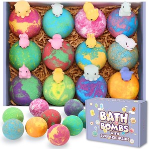 Bombes de bain pour enfants en gros, marque privée OEM ODM, avec jouets surprise à l'intérieur, kit de bombes de bain effervescentes véganes aux huiles essentielles - Product Image 5