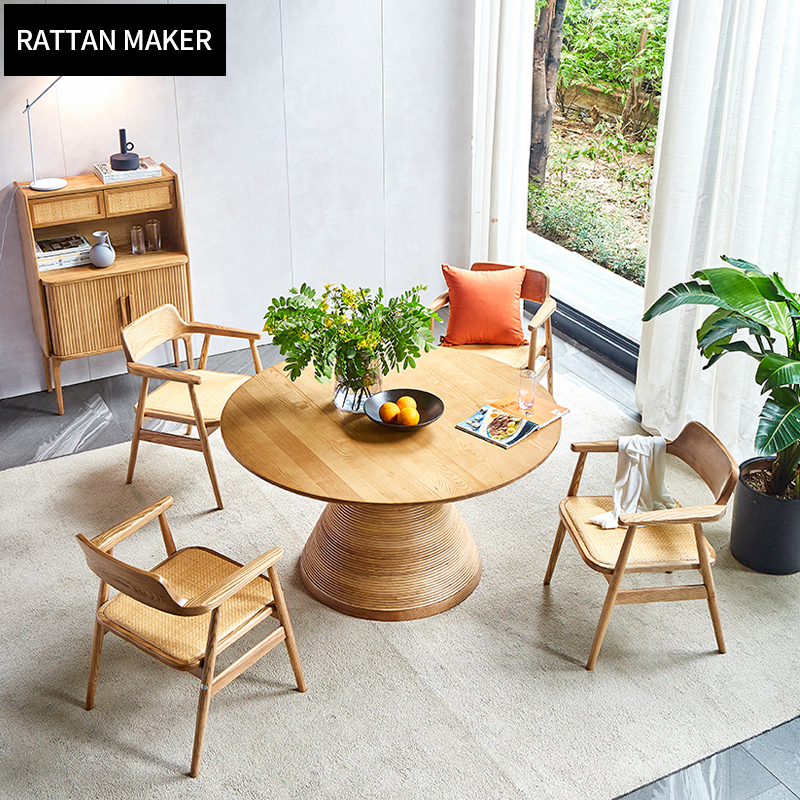 Ресторан отеля деревянный круглый стол и стул набор обеденный стол 4 шт