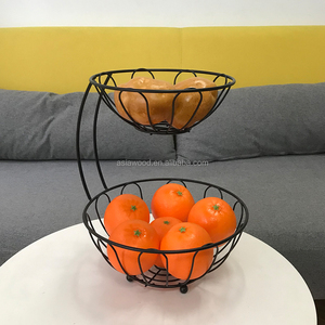 <strong>Basket</strong> Iron Wire Kitchen <strong>Vegetable</strong> 2 Tier Fruit <strong>Basket</strong> <strong>Stand</strong> With Banana Hanger Fruit <strong>Baskets</strong> - Product Image 5