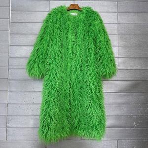 <span class=keywords><strong>Manteau</strong></span> long en fausse fourrure, couleur unie, au-dessus du genou - Product Image 2