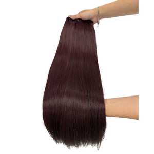 Cheveux vierges vietnamiens bruts en vrac - Lisses, soyeux, cuticules intactes, couleur rouge bordeaux - Product Image 6