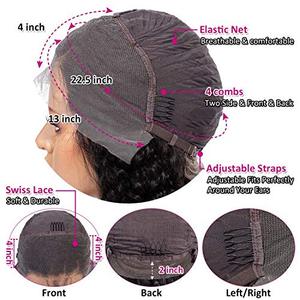 Perruque Lace Frontal Wig indienne longue sans colle — unice, perruque Lace front Wig, cheveux humains, Deep Wave, racines bruts, bon marché, vente en gros - Product Image 3