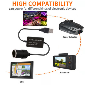 5V/9V to 12V USB boost cable automotive dashcam step-down cable car cigarette lighter power cable Direct sale L159 - Product Image 2