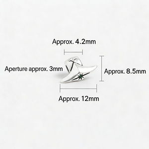 Perle d'espacement grue en papier rétro en argent faite à la main, <span class=keywords><strong>breloque</strong></span> porte-bonheur <span class=keywords><strong>origami</strong></span> avec CZ vert, composants de bijoux DIY - Product Image 5